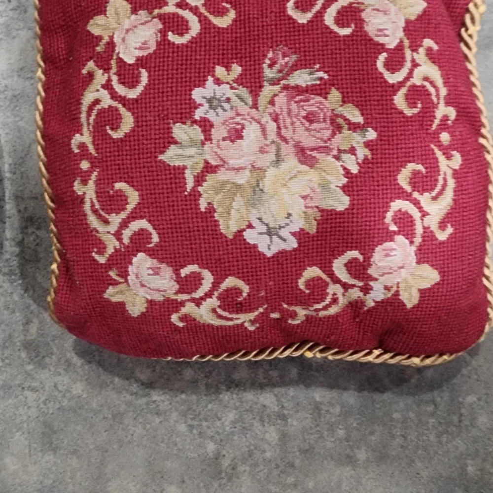 Floral Embroidered Pillow